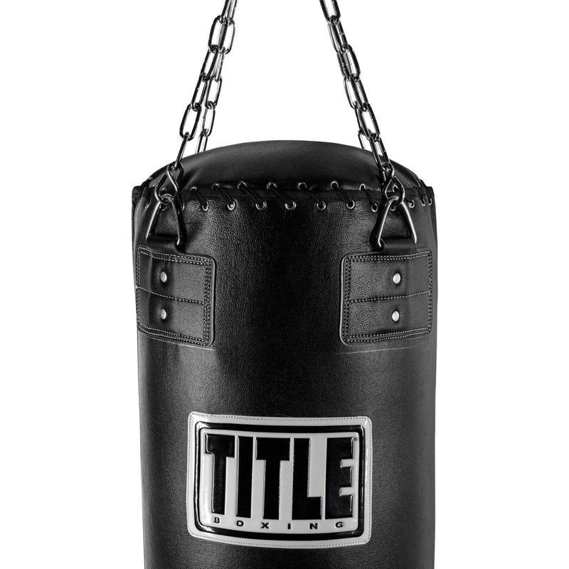 TITLE Boxing Professional Choice 125lb Leather Heavy Bag top view