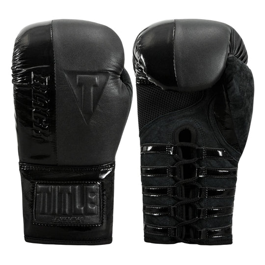 TITLE Black Blast Lace Training Boxing Gloves