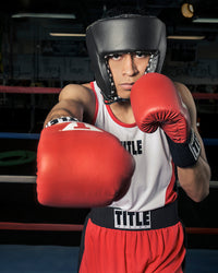 variant:blank black::TITLE Boxing USA Boxing Competition Headgear - With Cheeks jab