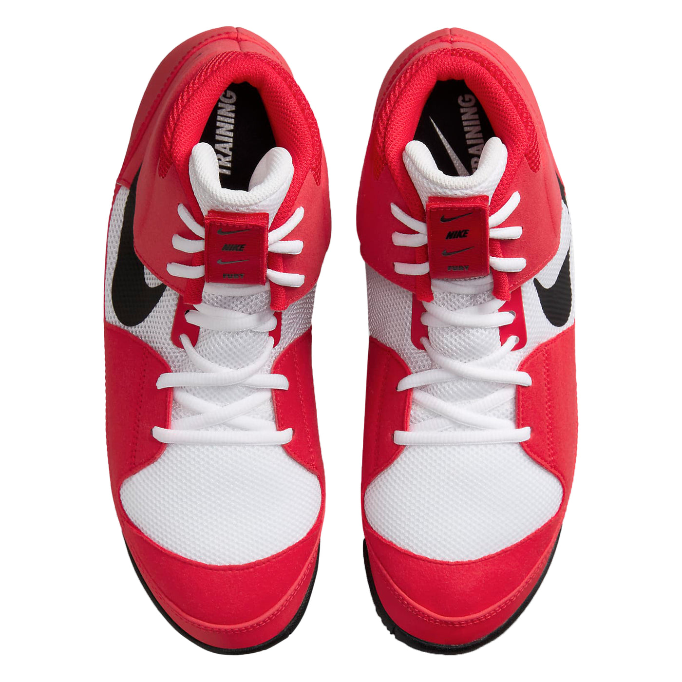 variant:Red/White/Black::Nike Fury Boots top view both shoes