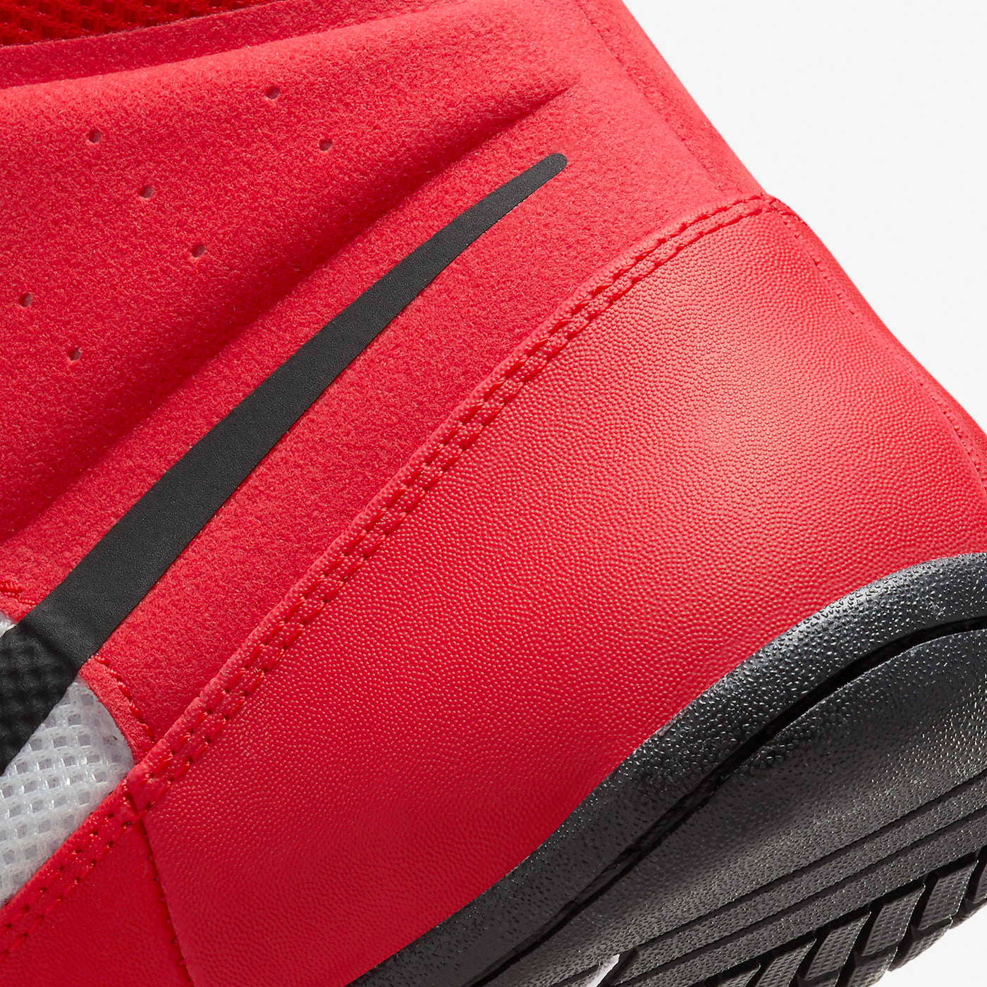 variant:Red/White/Black::Nike Fury Boots back of boot close up 