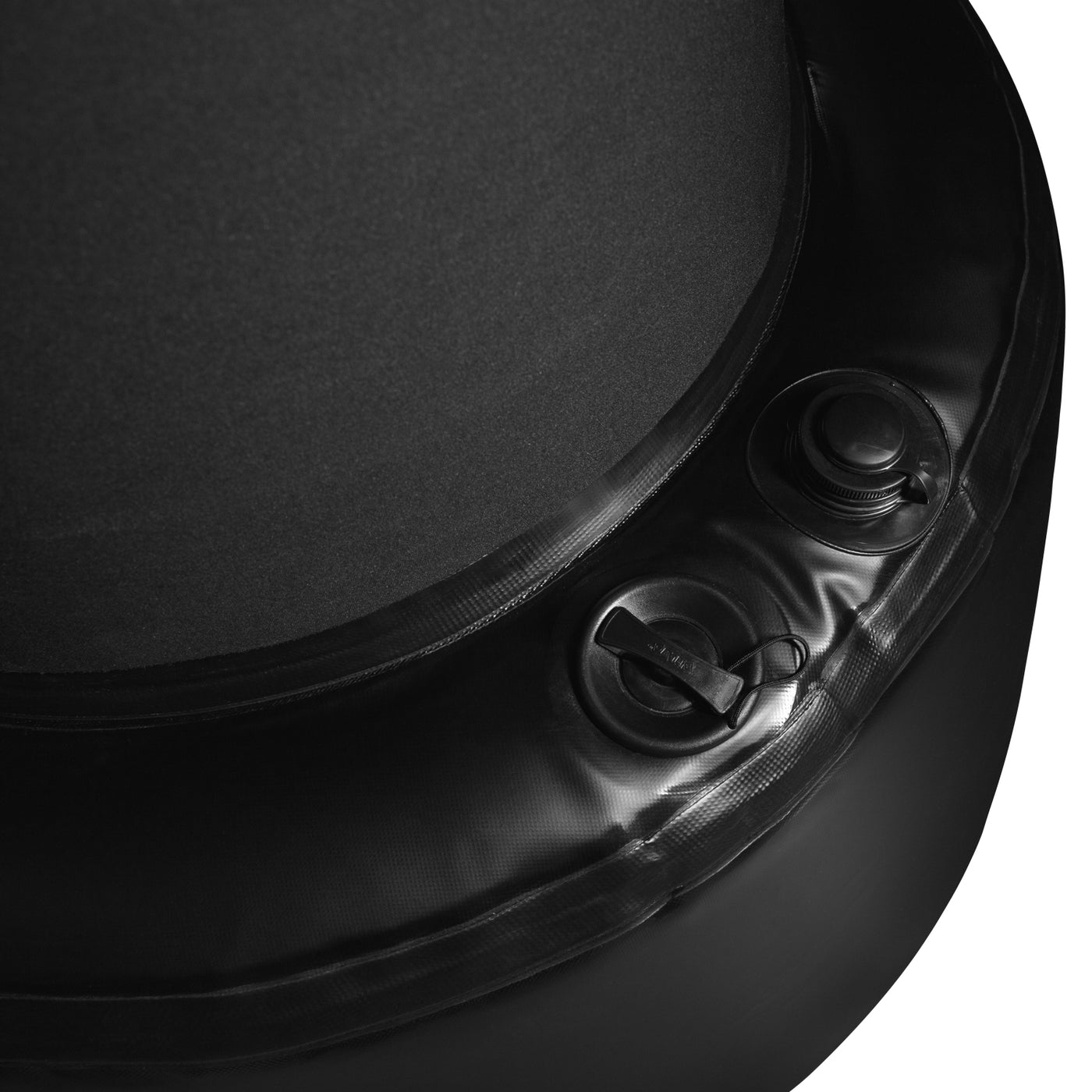 variant:black::TITLE Boxing AquaAir Freestanding Heavy Bag closeup of bottom