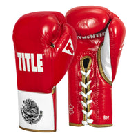 variant:Red/White/Gold::TITLE Boxeo Pro Fight Gloves side view
