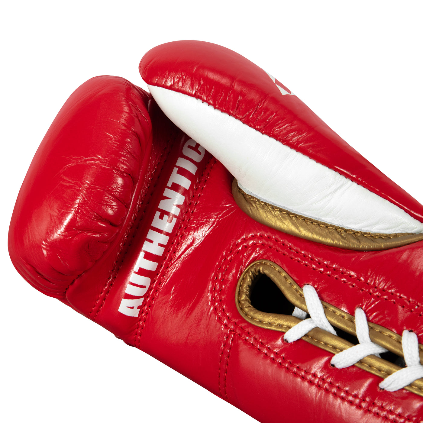 variant:Red/White/Gold::TITLE Boxeo Pro Fight Gloves palm view