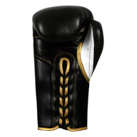 variant:black/white::TITLE Boxeo Mexican Leather Lace Training Gloves Quatro back view
