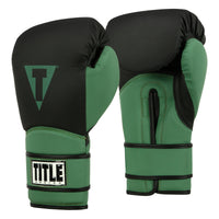 variant:Black/Green::TITLE Boxing Conquest Training Gloves side view