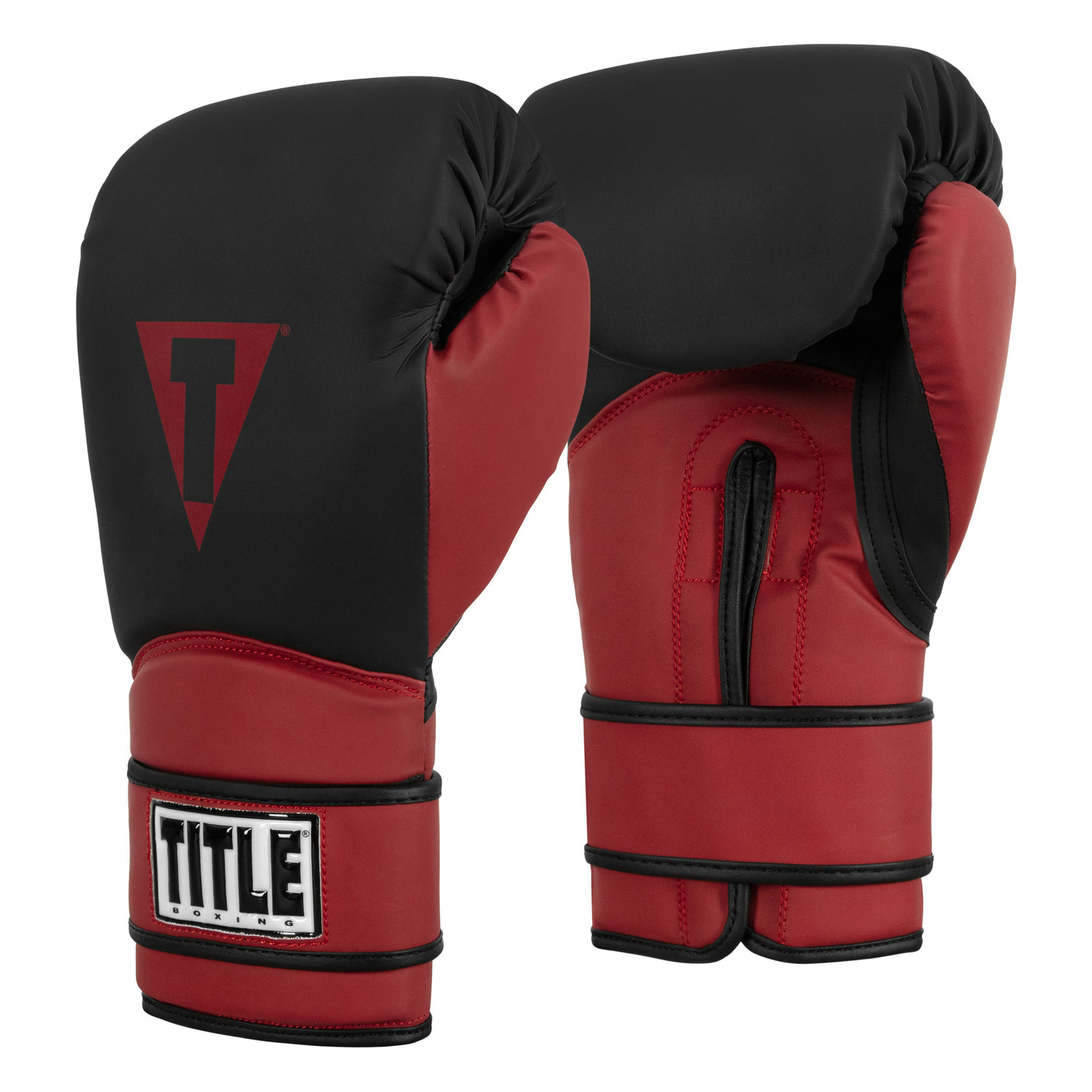 variant:Black/Red::TITLE Boxing Conquest Training Gloves side veiw