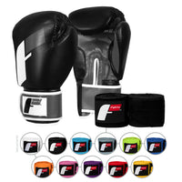 color:Black/Grey::Fighting Sports Gloves and Wraps Bundle main view