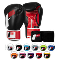 color:Black/Red::Fighting Sports Gloves and Wraps Bundle main view