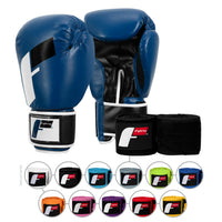 color:Blue/Black::Fighting Sports Gloves and Wraps Bundle main view