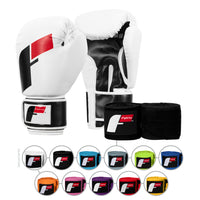 color:White/Black::Fighting Sports Gloves and Wraps Bundle main view