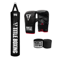 TITLE Boxing Mexican Style 180" Hand Wraps -
color:black::TITLE Boxing Heavy Bag & Mitt Bundle main view