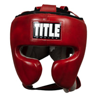 variant:lifestyle::TITLE Boxing Blood Red Headgear and Sparring Gloves Bundle headgear main view