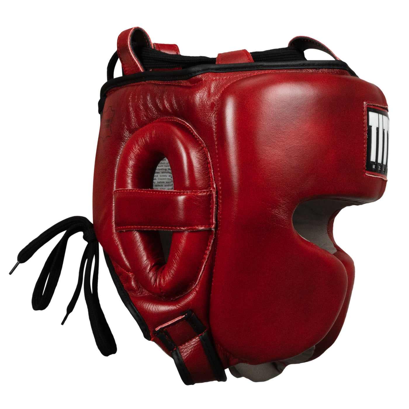 variant:lifestyle::TITLE Boxing Blood Red Headgear and Sparring Gloves Bundle headgear side view