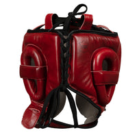 variant:lifestyle::TITLE Boxing Blood Red Headgear and Sparring Gloves Bundle headgear back view