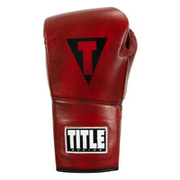 variant:lifestyle::TITLE Boxing Blood Red Headgear and Sparring Gloves Bundle glove back view