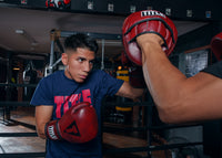 variant:lifestyle::TITLE Boxing Blood Red Leather Training Gloves kid coach mitts