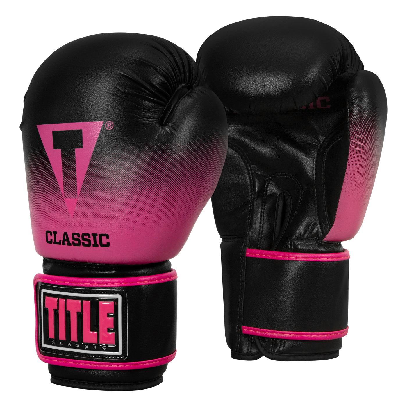 variant:Black/Pink::TITLE Classic Crusade Boxing Gloves side view