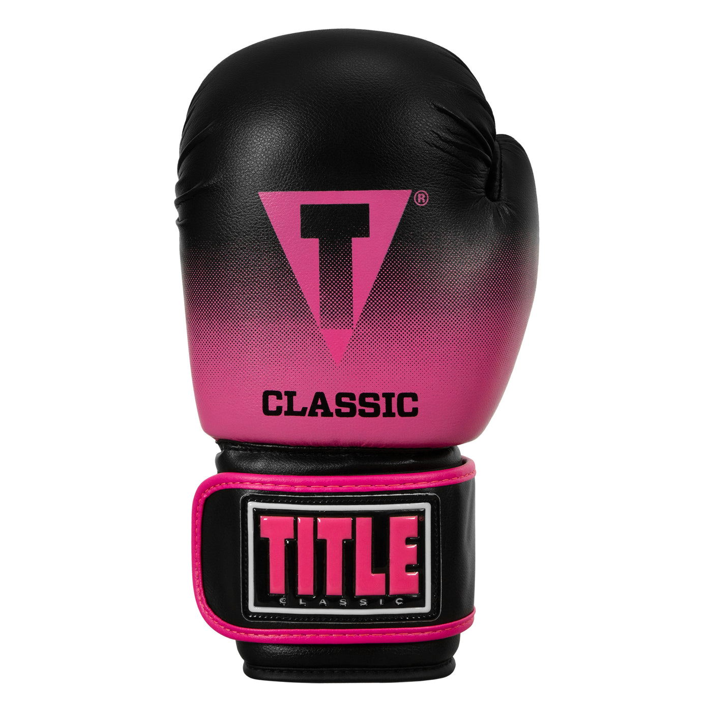 variant:Black/Pink::TITLE Classic Crusade Boxing Gloves front view