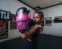 variant:Black/Pink::TITLE Classic Crusade Boxing Gloves boxing stance