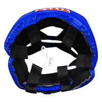 variant:blue::TITLE Classic USA Boxing Competition Headgear – With Cheeks top view