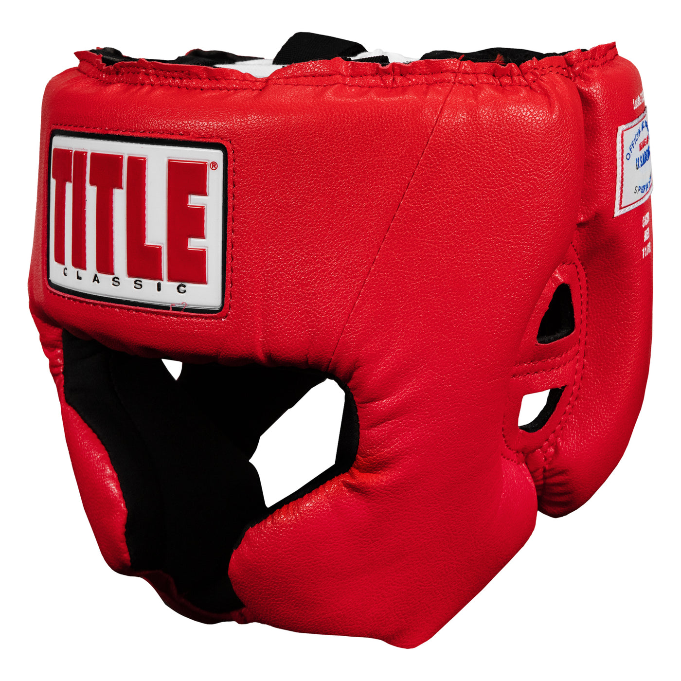 color:red::TITLE Classic USA Boxing Competition Headgear-With Cheeks main view