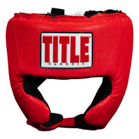 variant:red::TITLE Classic USA Boxing Competition Headgear-With Cheeks front view