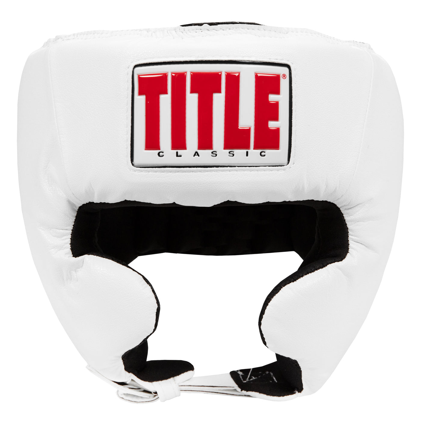 variant:white::TITLE Classic USA Boxing Competition Headgear-With Cheeks front view