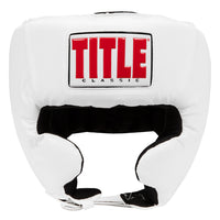 variant:white::TITLE Classic USA Boxing Competition Headgear-With Cheeks front view