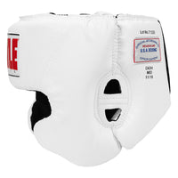 variant:white::TITLE Classic USA Boxing Competition Headgear-With Cheeks side view