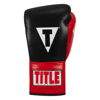 variant:Black/White/Red::TITLE Classic Pro Fight Gloves front view