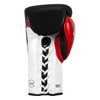 variant:Black/White/Red::TITLE Classic Pro Fight Gloves back view