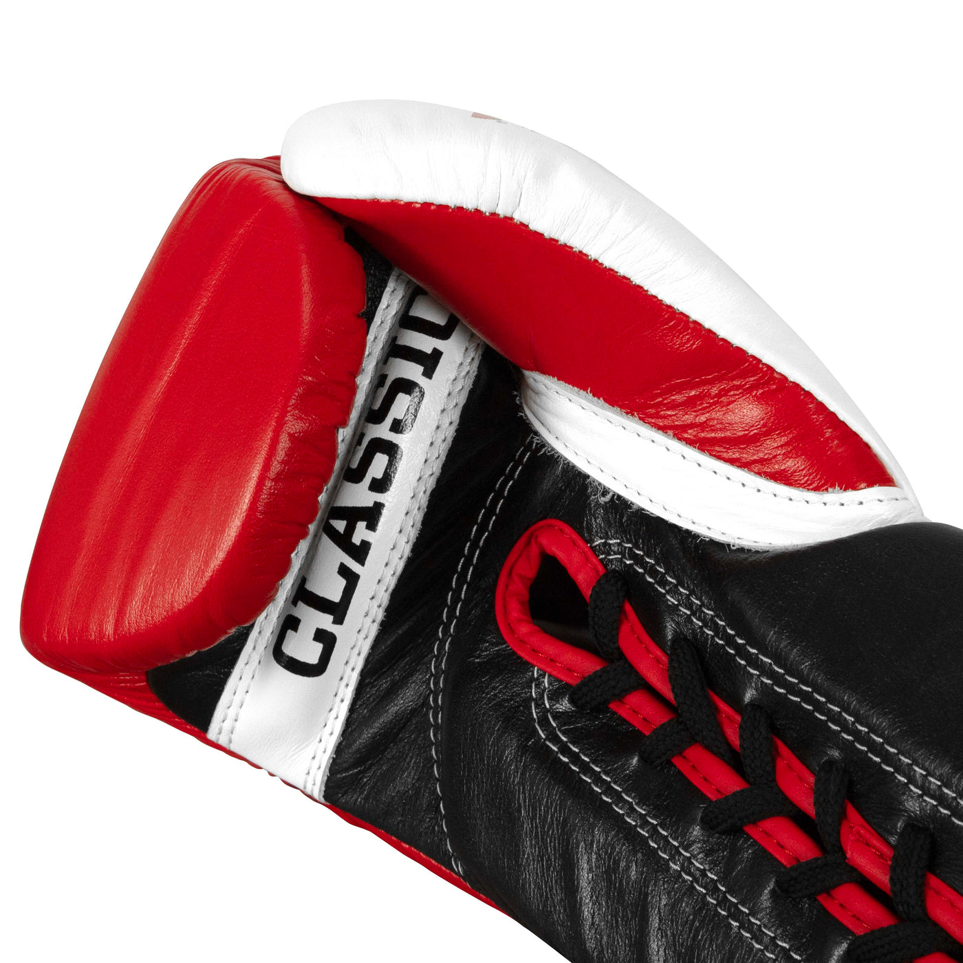 variant:Red/White/Black::TITLE Classic Pro Fight Gloves palm view