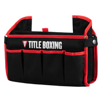 variant:black/red::TITLE Boxing Collapsible Corner Caddy front view closeup of pockets