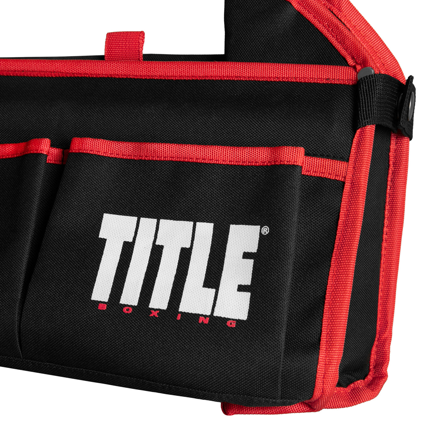 variant:black/red::TITLE Boxing Collapsible Corner Caddy collapsed view closeup