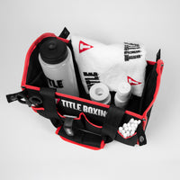 variant:black/red::TITLE Boxing Collapsible Corner Caddy with items top view
