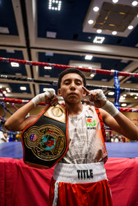 variant:black::TITLE Boxing World Championship Title Belts kid wearing belt