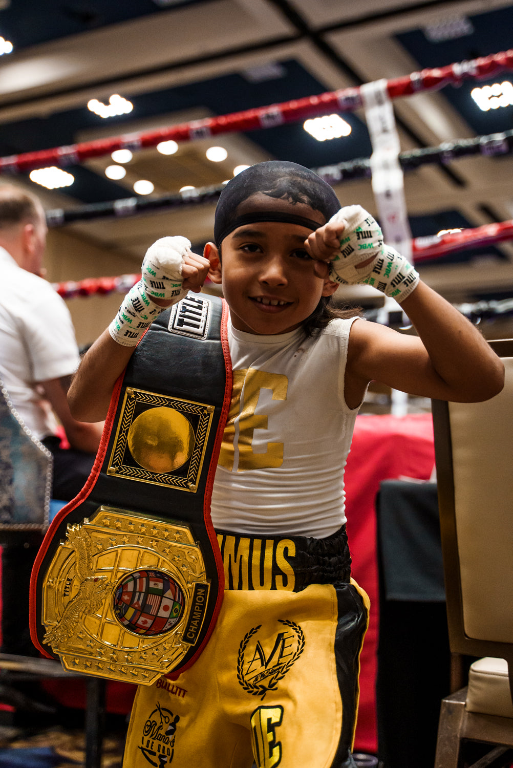 variant:black::TITLE Boxing World Championship Title Belts winner with belt