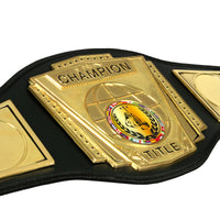 variant:lifestyle::TITLE Boxing Force Of One Championship Belt front closeup view of engraving
