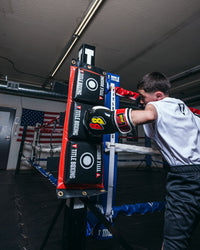 variant:lifestyle::TITLE Boxing Combination Punching Pad kid ring post right jab