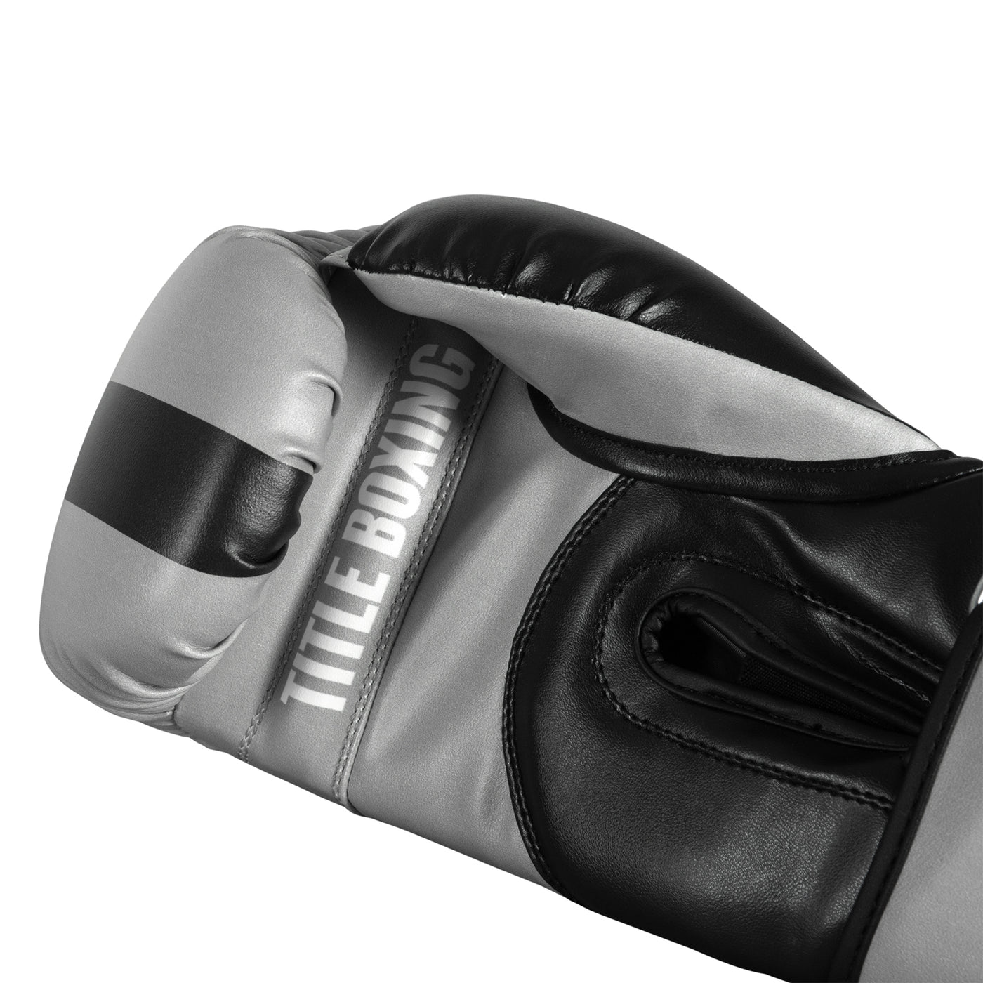 variant:Light Black/Grey::TITLE Boxing World Bag Boxing Gloves single glove palm view closeup