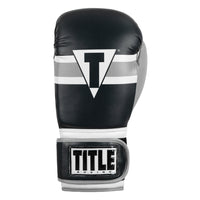 variant:Navy/Grey/White::TITLE Boxing World Bag Boxing Gloves single glove back view