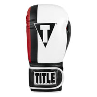 variant:Navy/Red/White::TITLE Boxing World Bag Boxing Gloves single glove back view