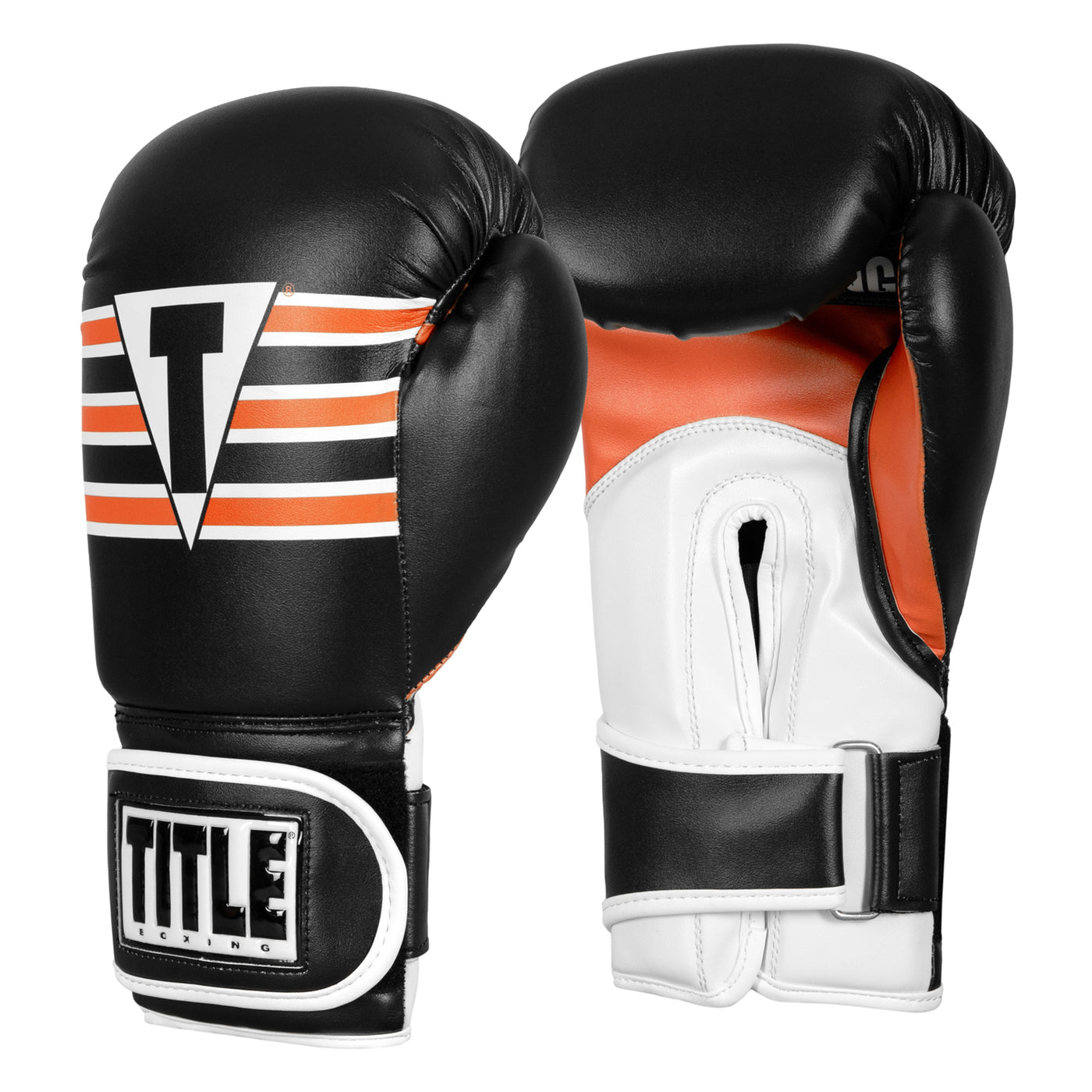 variant:Navy/White/Orange::TITLE Boxing World Bag Boxing Gloves side by side view