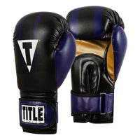 variant:Purple/Black/Gold:: TITLE Boxing World Bag Boxing Gloves side by side view