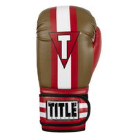 variant:Red/Gold/White:: TITLE Boxing World Bag Boxing Gloves single glove back view
