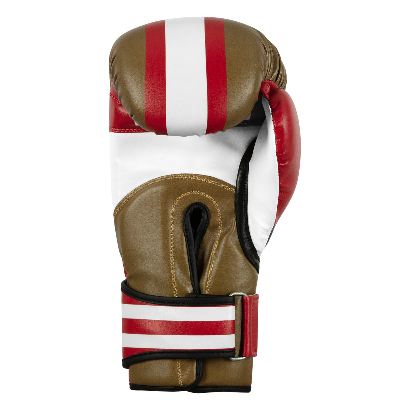 variant:Red/Gold/White:: TITLE Boxing World Bag Boxing Gloves single glove palm view