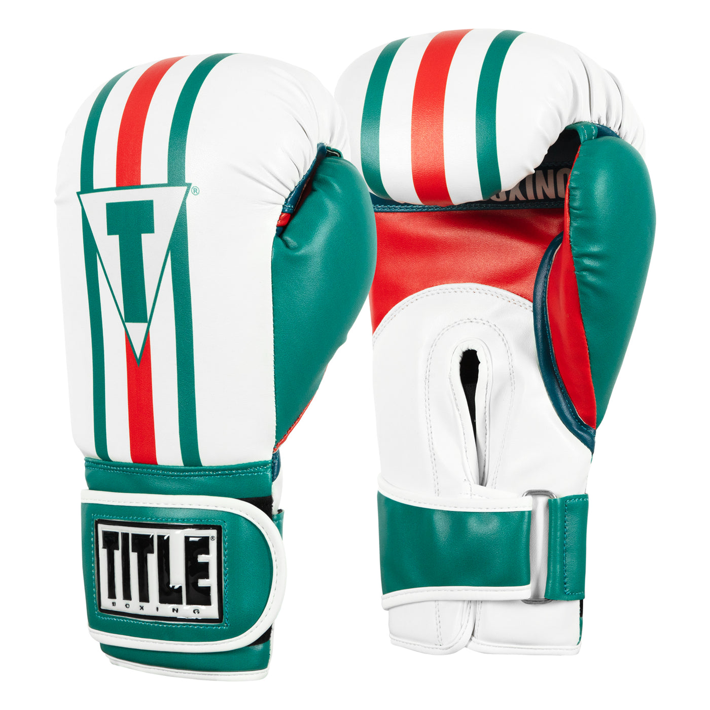 variant:Turquoise/White/Orange::TITLE Boxing World Bag Boxing Gloves side by side view