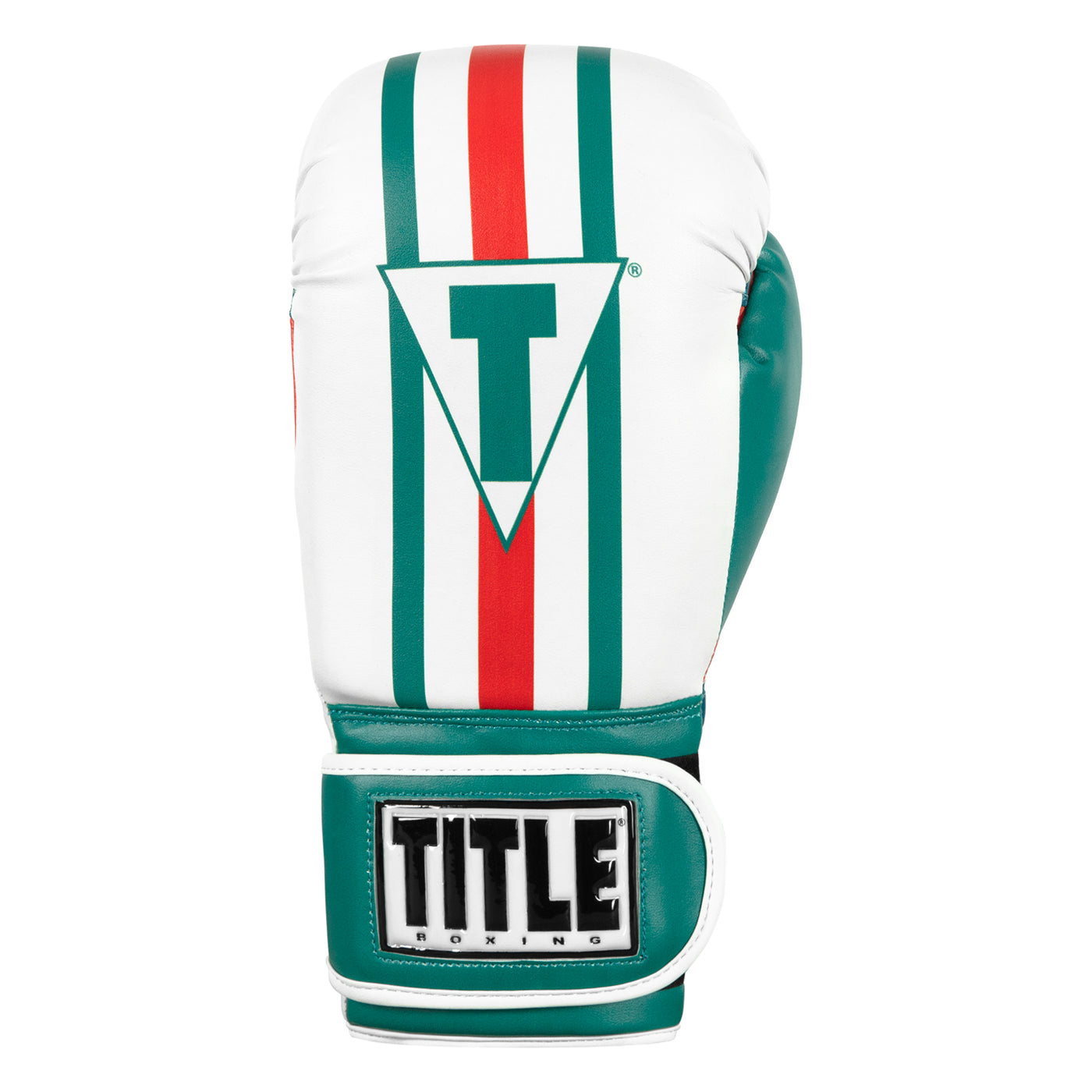 variant:Turquoise/White/Orange::TITLE Boxing World Bag Boxing Gloves single glove back view