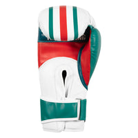 variant:Turquoise/White/Orange::TITLE Boxing World Bag Boxing Gloves single glove palm view